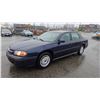 Image 1 : 2001 CHEVROLET IMPALA, 4DR SEDAN, BLUE, VIN 2G1WF55K919329957,