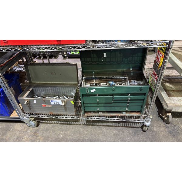 2 TOOLBOXES WITH ASSORTED TOOLS, SOCKETS & MORE