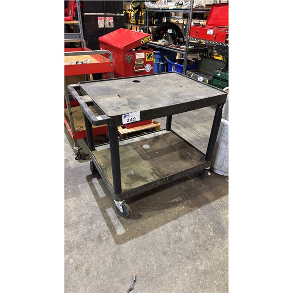 LUXOR PLASTIC 2 TIER MOBILE UTILITY CART
