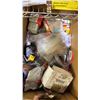 Image 4 : SHELF OF ASSORTED YAMAHA PARTS & 2 PLASTIC STORAGE DRAWER UNITS