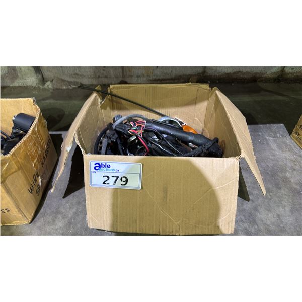 BOX OF MOTORCYCLE LIGHTS WITH WIRING