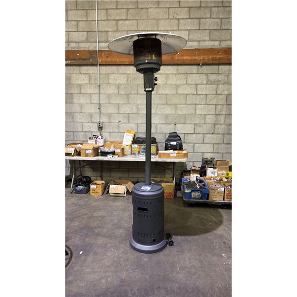 FIRESENSE 63049 GREY PROPANE PATIO HEATER *UNKNOWN WORKING CONDITION, MAY BE MISSING PARTS & PIECES*