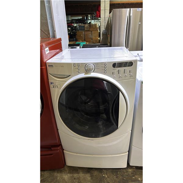 KENMORE ELITE 47852700 FRONT ENTRY WASHING MACHINE WITH PEDESTAL