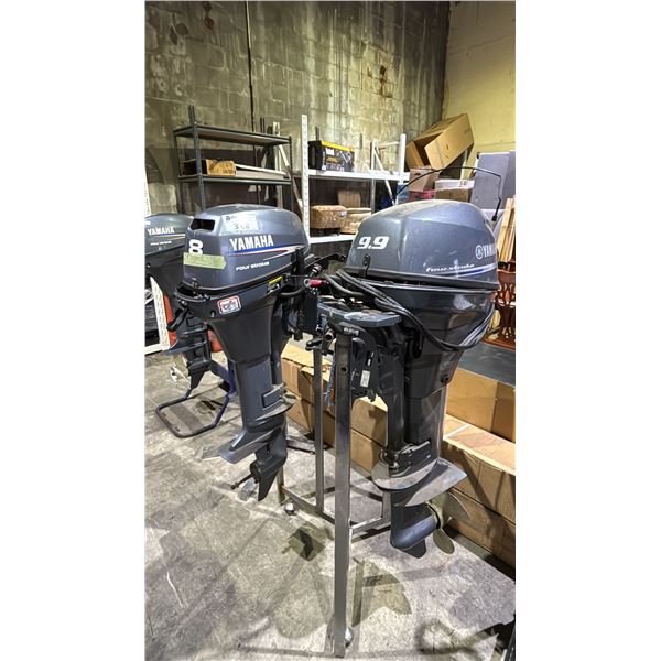 YAMAHA 8HP & 9.9HP OUTBOARD MOTORS ON MOBILE STAND *UNKNOWN WORKING CONDITION*