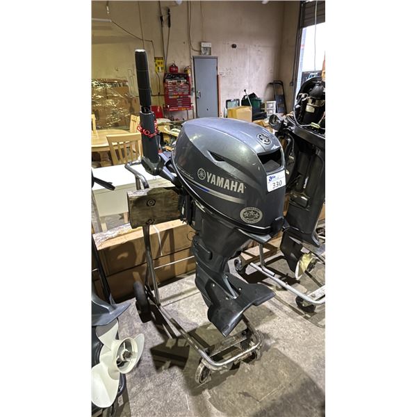 YAMAHA F20SMHA 20HP FOUR STROKE OUTBOARD MOTOR ON MOBILE STAND *UNKNOWN WORKING CONDITION*