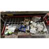 Image 4 : METAL SHOP CART WITH ASSORTED HARDWARE & PARTS