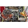 Image 2 : METAL MOBILE CART WITH ASSORTED PARTS