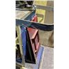 Image 8 : METAL 3 TIER SHOP CART WITH ASSORTED SHOP ITEMS INCLUDING BENCH VICE, GRINDER WHEEL, PARTS,