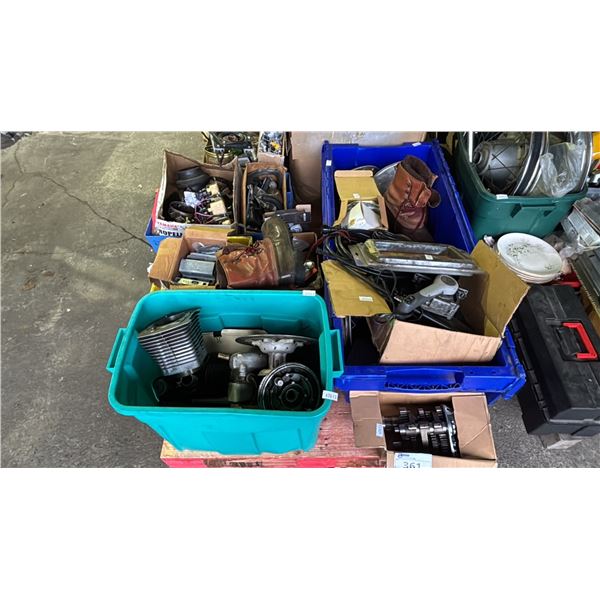 PALLET OF ASSORTED MARINE/AUTOMOTIVE PARTS, ACCESSORIES, BOOTS & MORE