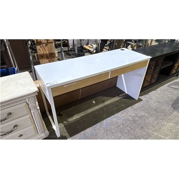 2 DRAWER MODERN DESK APPROX 56"W X 20"D X 30"H