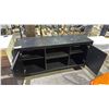 Image 2 : BLACK/DARK WOOD TV STAND APPROX 56"W X 17"D X 27"H