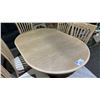 Image 2 : LIGHT WOOD LOOK OVAL DINING TABLE WITH 6 UPHOLSTERED CHAIRS  & LEAF