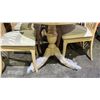 Image 3 : LIGHT WOOD LOOK OVAL DINING TABLE WITH 6 UPHOLSTERED CHAIRS  & LEAF