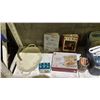 Image 3 : SHELF OF ASSORTED KITCHEN ITEMS INCLUDING SERVING PLATES, STORAGE CONTAINERS, STAINLESS STEEL