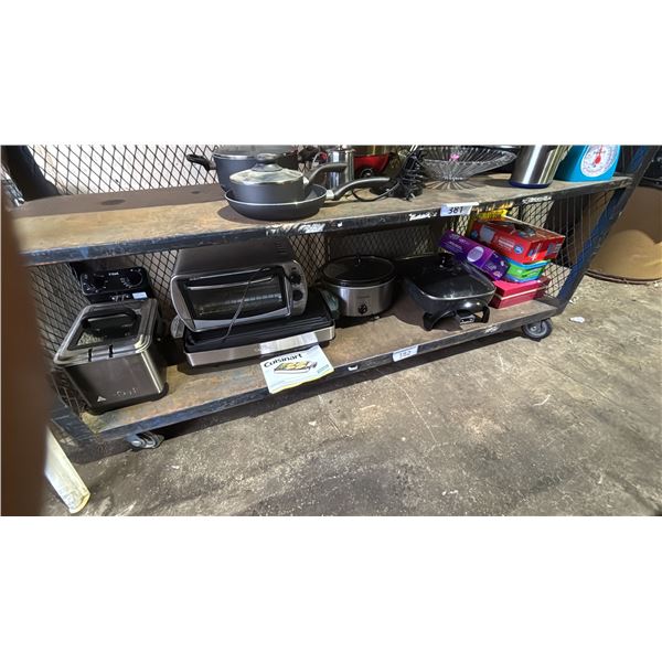 CUISINART GRILL/GRIDDLE, T-FAL DEEP FRYER, TOASTER OVEN, CROCKPOT, RIVAL ELECTRIC SKILLET, SWIFFER