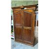 Image 2 : LARGE CARVED HARDWOOD ARMOIRE WARDROBE APPROX 48"W X 22"D X 81"H