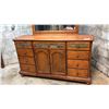Image 2 : RUSTIC BROWN WOOD DRESSER WITH MIRROR APPROX 66"W