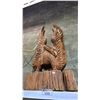 Image 1 : LARGE CARVED WOOD EAGLE STATUE
