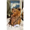 Image 1 : CARVED WOOD BEAR HEAD STATUE