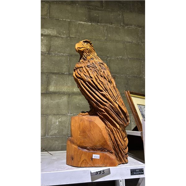 CARVED WOOD EAGLE STATUE