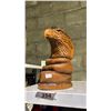 Image 1 : CARVED WOOD EAGLE HEAD STATUE