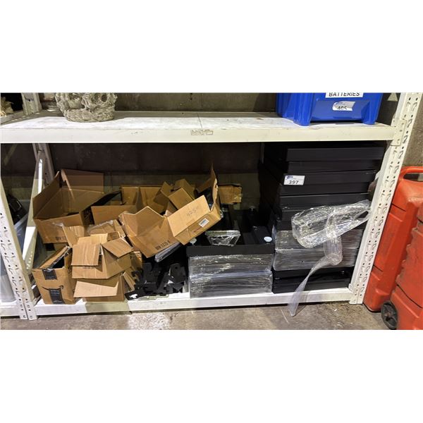 BLACK METAL SHELVES, HARDWARE & BRACKETS