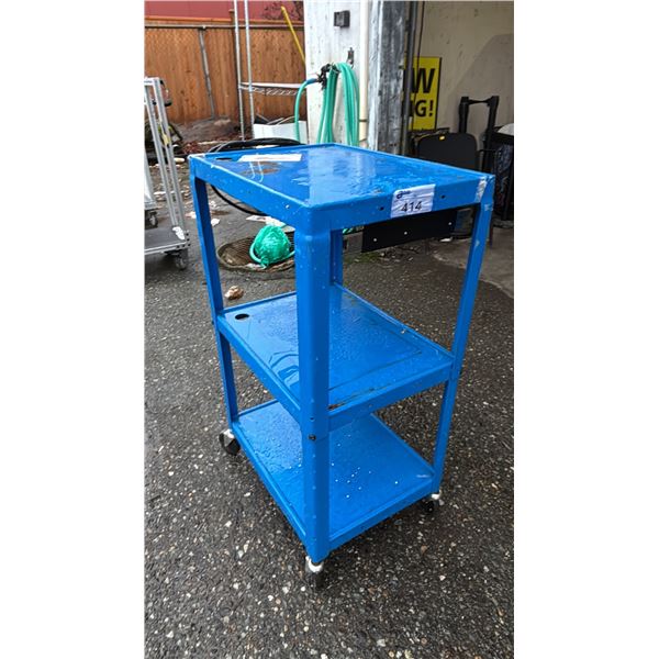 BLUE METAL 3 TIER MOBILE WORK STATION CART