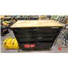 Image 2 : HUSKY BLACK WOOD TOP MOBILE TOOL CHEST/WORK TABLE