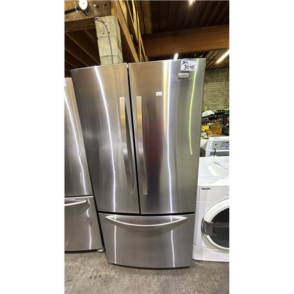 KENMORE ELITE STAINLESS STEEL FRENCH DOOR FRIDGE WITH ROLLOUT FREEZER 32.5"W
