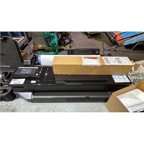 HP DESIGNJET T120 PRINTER WITH 2 ROLLS OF PAPER & BOX OF ASSORTED TONER/INK
