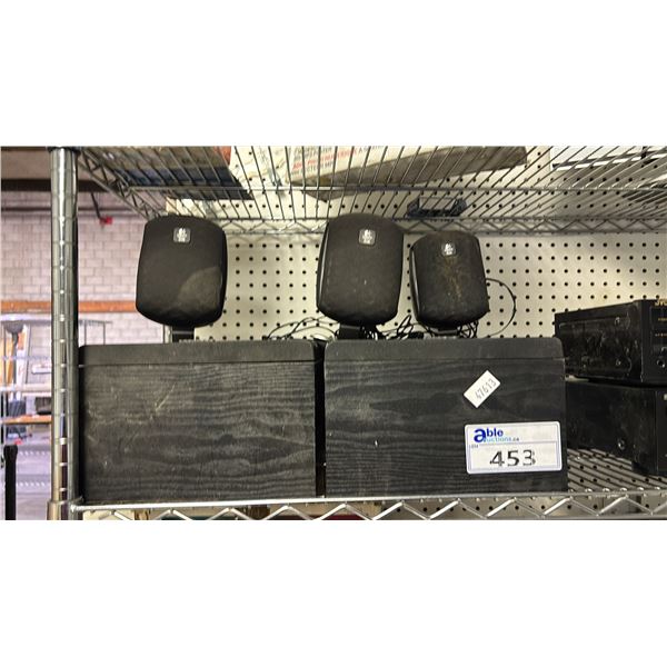 (2) SONY TOWER SPEAKERS & (3) LOGITECH COMPUTER SPEAKERS