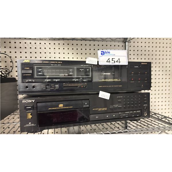 JVC TD-X202 STEREO CASSETTE DECK & SONY CDP-591 COMPACT DISC PLAYER