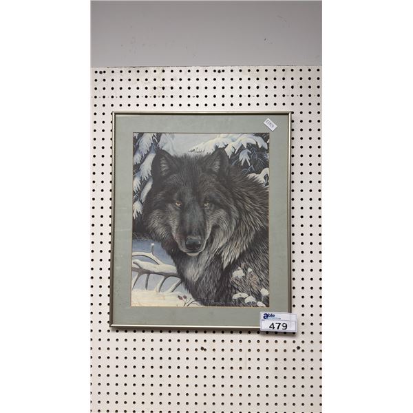 FRAMED PRINT BY RANDY FEHR TITLED "TIMBER GHOST" 20" X 24"