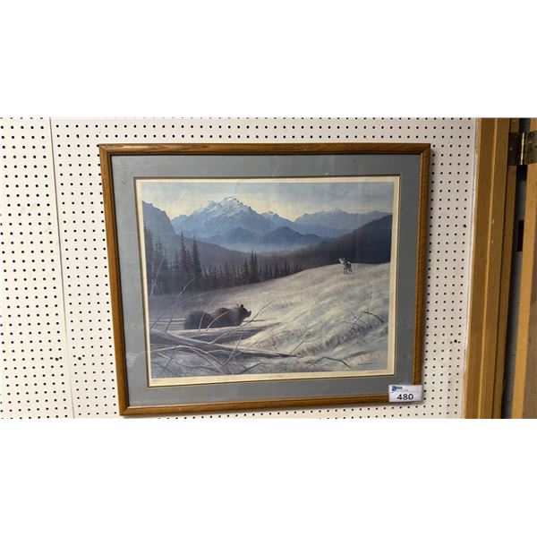 FRAMED ARTIST SIGNED ARTIST PRINT (AP/950) TITLED "HIGH COUNTRY" 35.5" X 30"