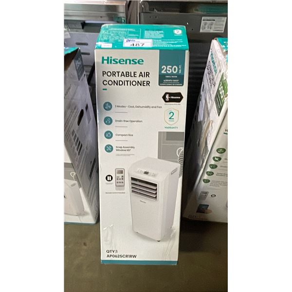 HISENSE 6,000 BTU PORTABLE AIR CONDITIONER WITH HOSE, REMOTE & ACCESSORIES (IN BOX)