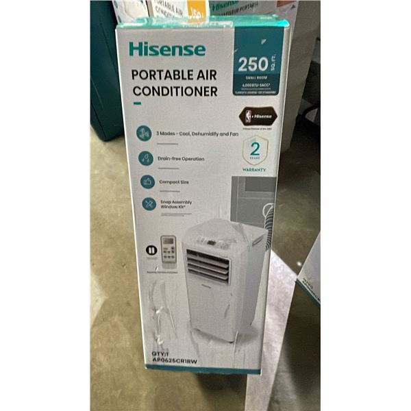 HISENSE 6,000 BTU PORTABLE AIR CONDITIONER WITH HOSE, REMOTE & ACCESSORIES (IN BOX)