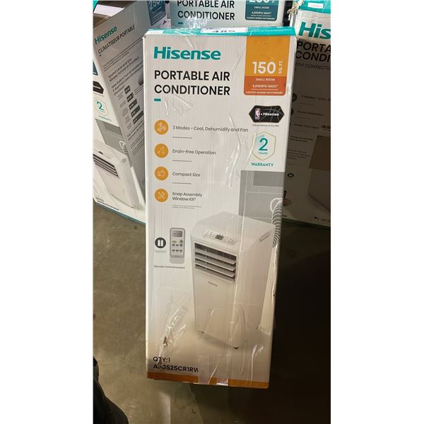 HISENSE 5,000 BTU PORTABLE AIR CONDITIONER WITH HOSE, REMOTE & ACCESSORIES (IN BOX)