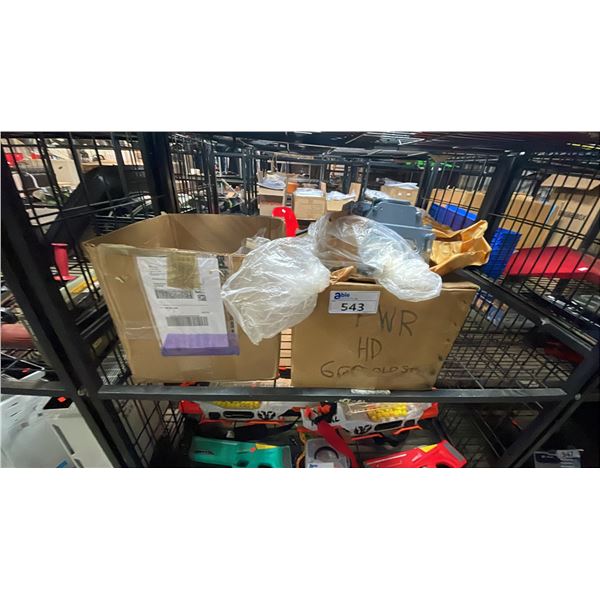 2 BOXES OF ASSORTED MOTORCYCLE ENGINE PARTS