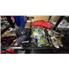 Image 1 : SHELF OF ASSORTED ITEMS INCLUDING; CAPTAINS HATS, FANNY PACK, SHOES, RC CAR & MORE