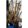 Image 2 : BUCKET OF ASSORTED ITEMS INCLUDING; FISHING NET, PADDLES, SHOVEL & MORE
