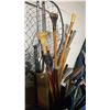 Image 3 : BUCKET OF ASSORTED ITEMS INCLUDING; FISHING NET, PADDLES, SHOVEL & MORE