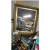 Image 2 : SHELF OF ASSORTED ITEMS INCLUDING; CHRISTMAS WREATH, FRAMED MIRROR & MORE