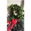 Image 4 : SHELF OF ASSORTED ITEMS INCLUDING; CHRISTMAS WREATH, FRAMED MIRROR & MORE
