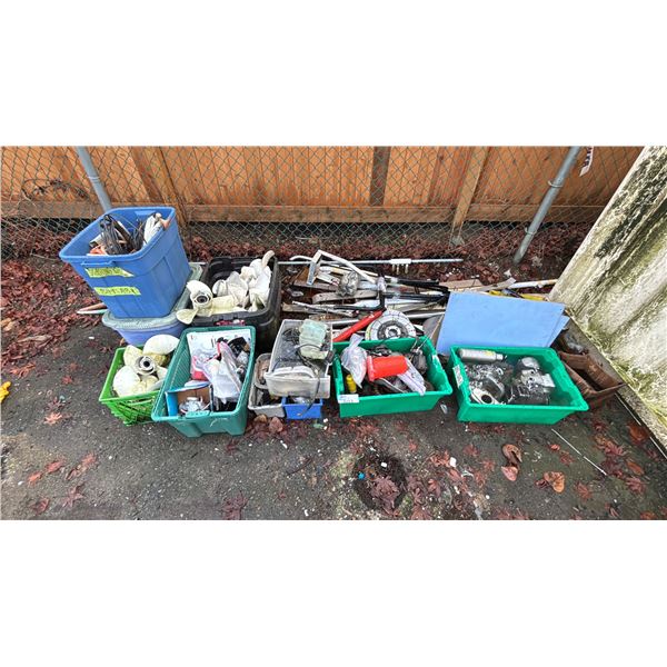 PILE OF ASSORTED MARINE & MOTORCYCLE PARTS *UNKNOWN WORKING CONDITION*