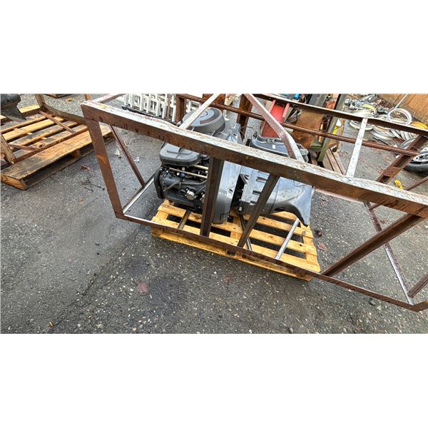 YAMAHA F150TXRC 150 HP OUTBOARD MOTOR IN METAL FRAME *NO COVER, UNKNOWN RUNNING CONDITION*