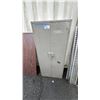 Image 1 : ASSORTED ITEMS INCLUDING; METAL CABINET, METAL RAMPS & WOOD FOLDING TABLE (WATER DAMAGED)