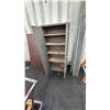 Image 2 : ASSORTED ITEMS INCLUDING; METAL CABINET, METAL RAMPS & WOOD FOLDING TABLE (WATER DAMAGED)