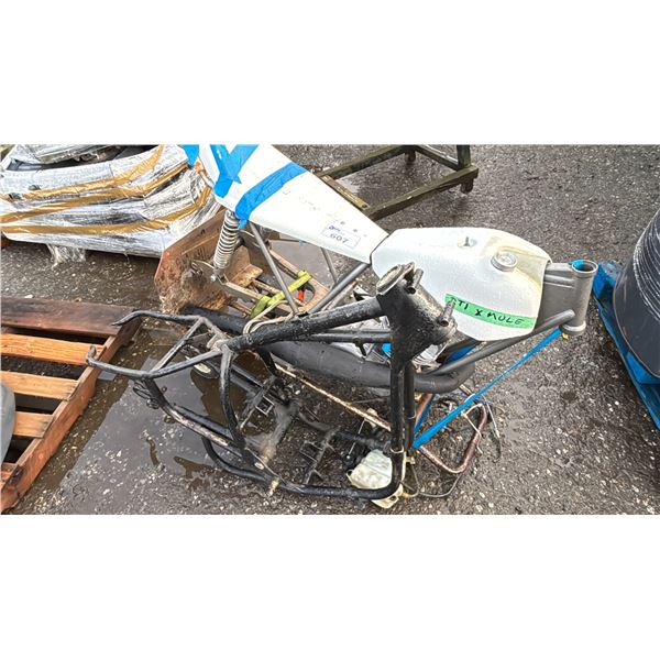 (2) MOTORCYCLE FRAMES, ENGINE & 2-WHEEL DOLLY*UNKNOWN RUNNING CONDITION*