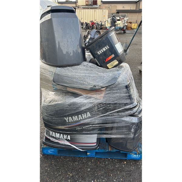 PALLET OF ASSORTED OUTBOARD MOTOR TOP COVERS