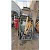 Image 1 : (6) STACKABLE PALLETS WITH OUTBOARD MOTOR CONTENTS, METAL RAMP & (3) 4' FOLDING TABLES *UNKNOWN